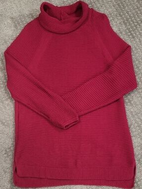 Kenneth Cole Berry Ribbed Turtleneck Sweater